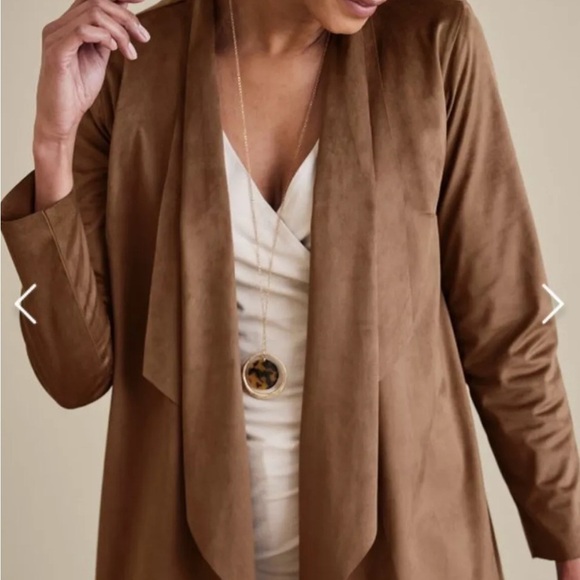 Soft Surroundings Jackets & Blazers - Soft Surroundings brown daux suede jacket size XL
